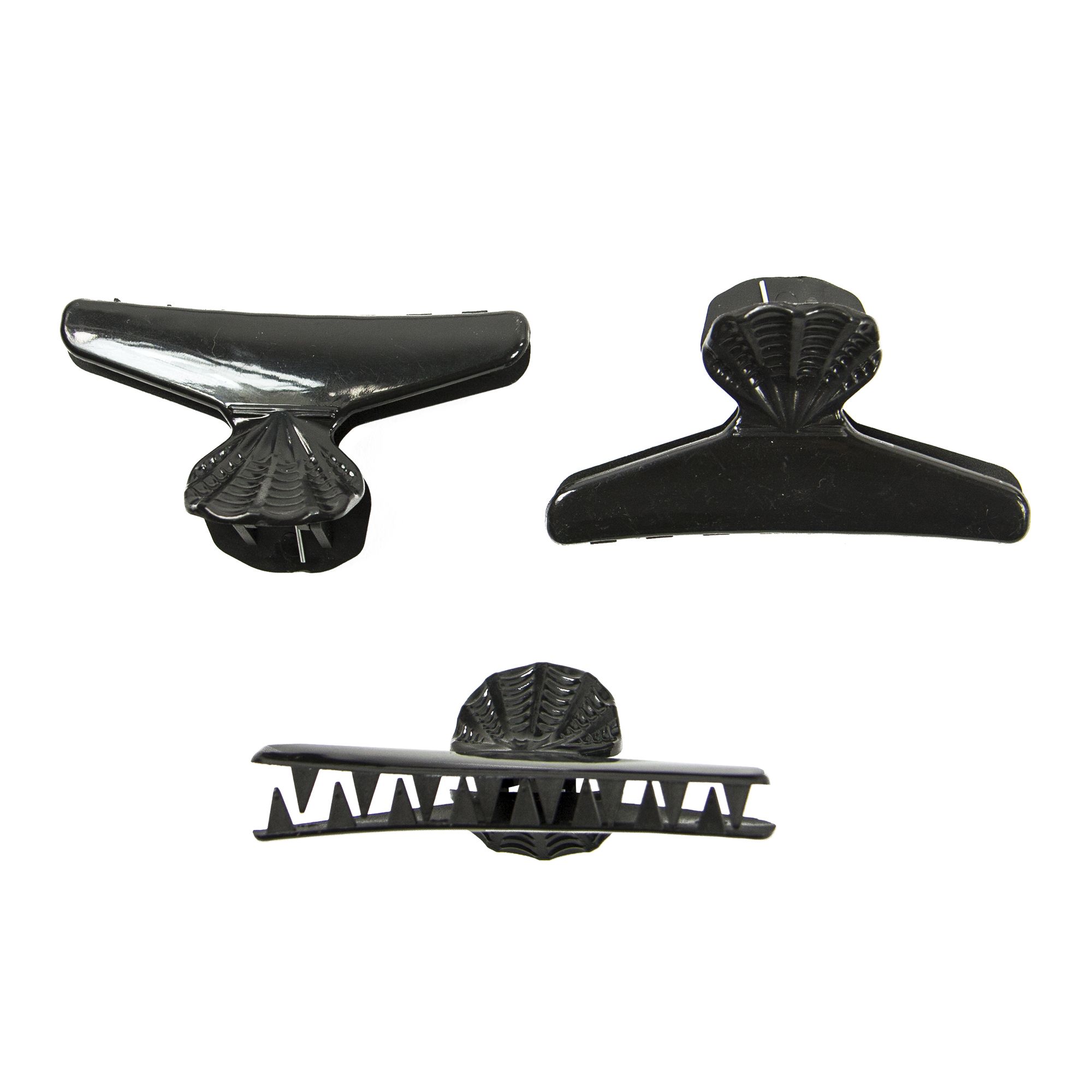 Cleme de par pentru coafat din plastic, negru, 8.2cm, 12bucati