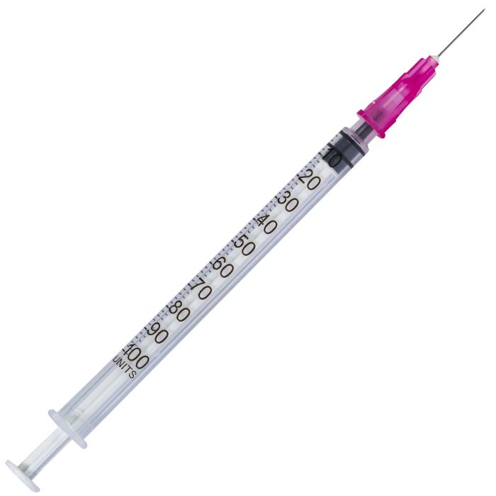 Seringi insulina 1 ml AC DETASABIL 29G piston cauciuc, 3 componente - 100 bucati