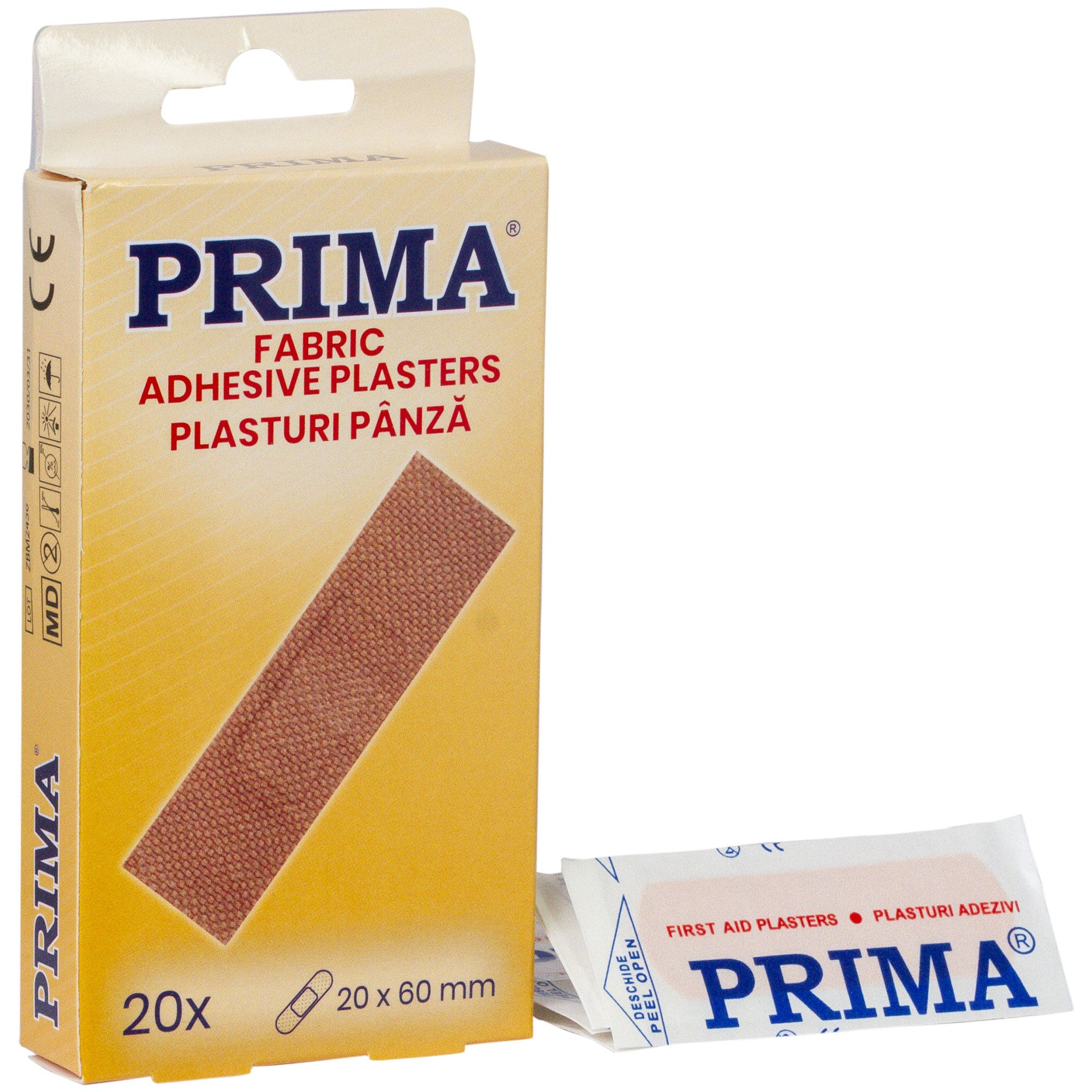 Plasturi panza elastica, 20x60mm, 20 bucati, PRIMA
