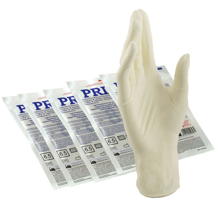 Manusi chirurgicale sterile PRIMA, usor pudrate - pereche/2 bucati