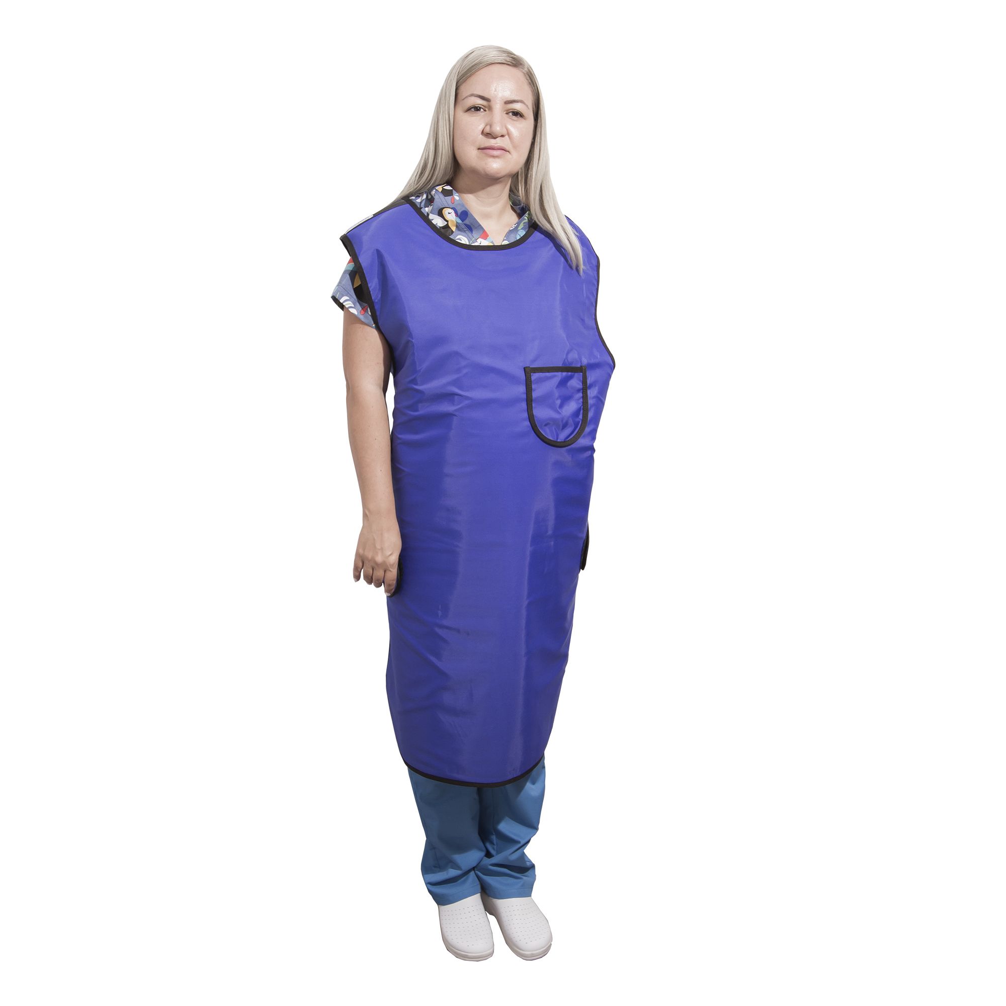 Sort radioprotectie frontala, 0.50mm Pb, 60x90cm, albastru