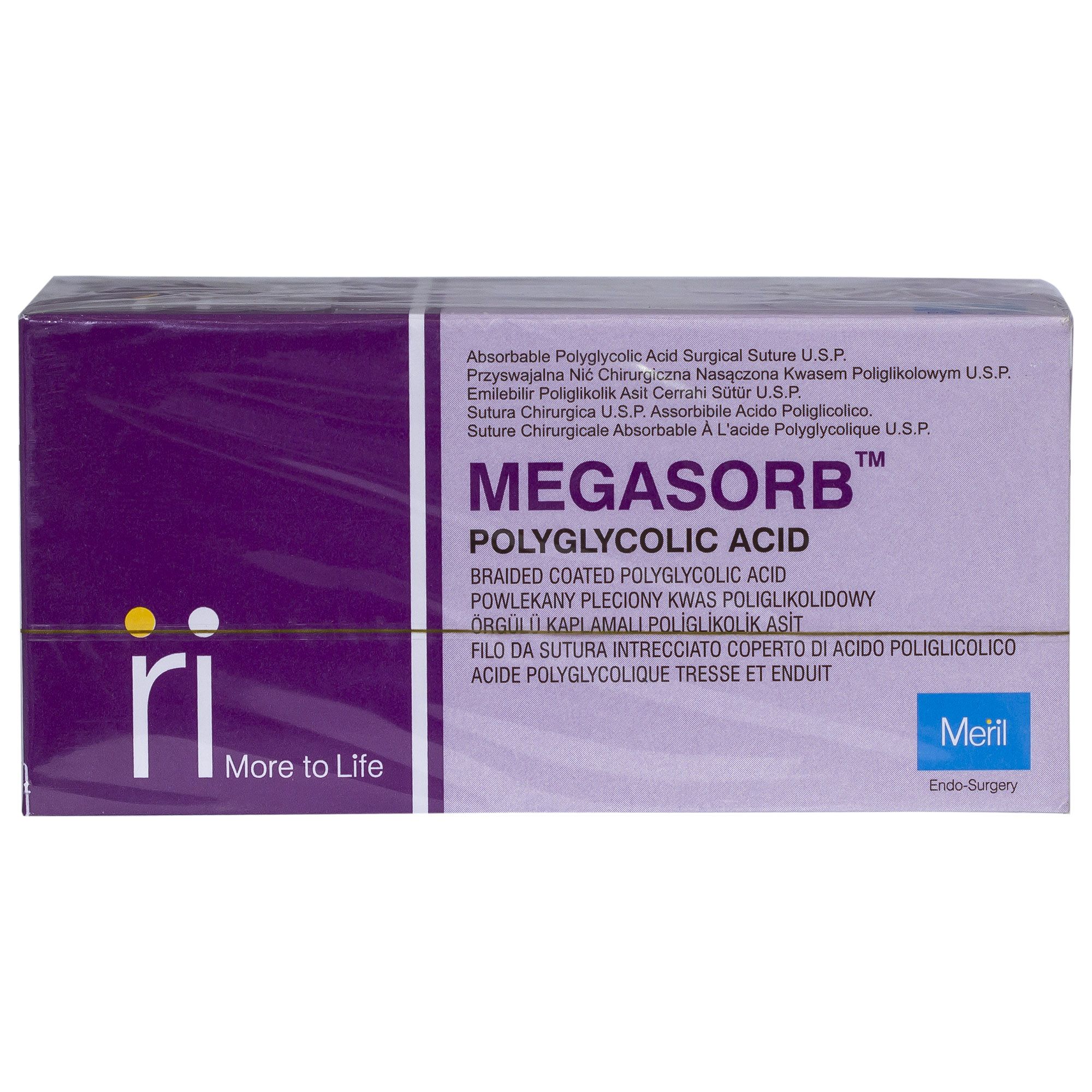 Sutura din acid poliglicolic, resorbabila, fir violet, USP 2, ac rotund 1/2, cerc lungime 30mm, 12 bucati